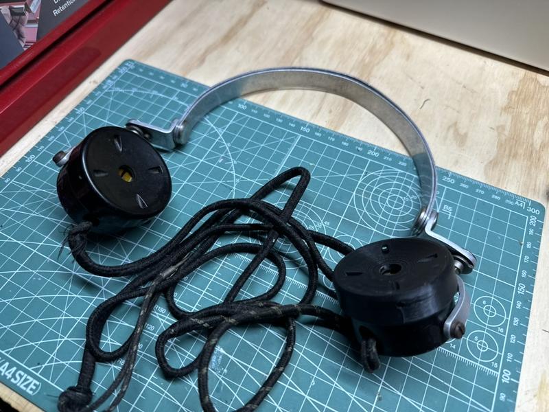 Replacement right side ear-cup for WW2 era RAAF pilot headset.