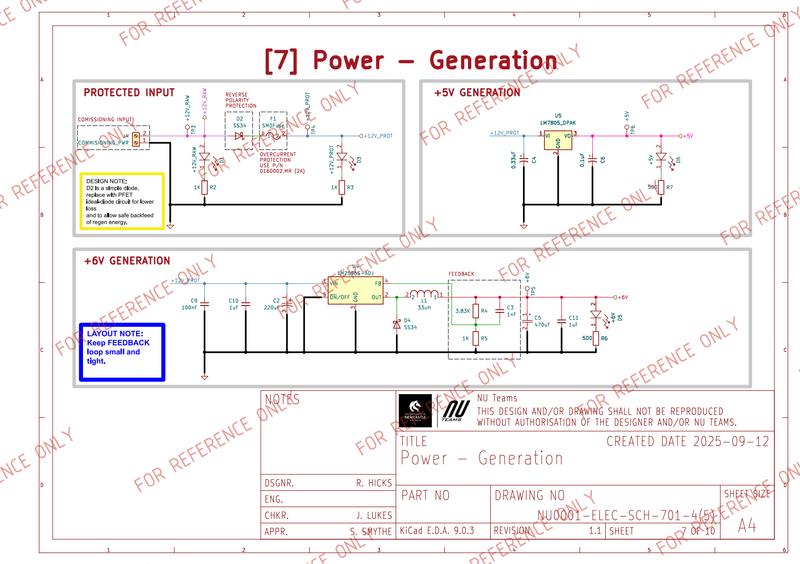 Power generation schematic for a PCB.