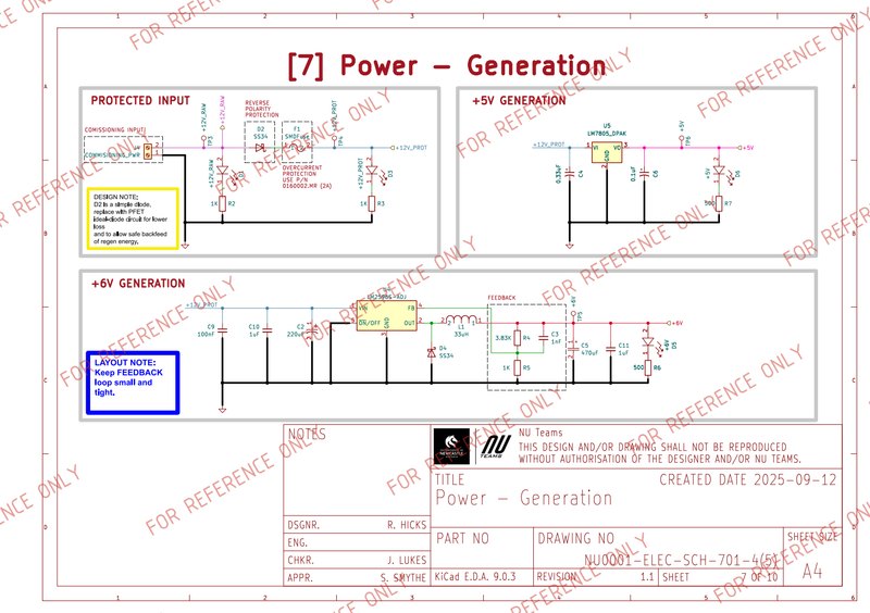Power generation schematic for a PCB.